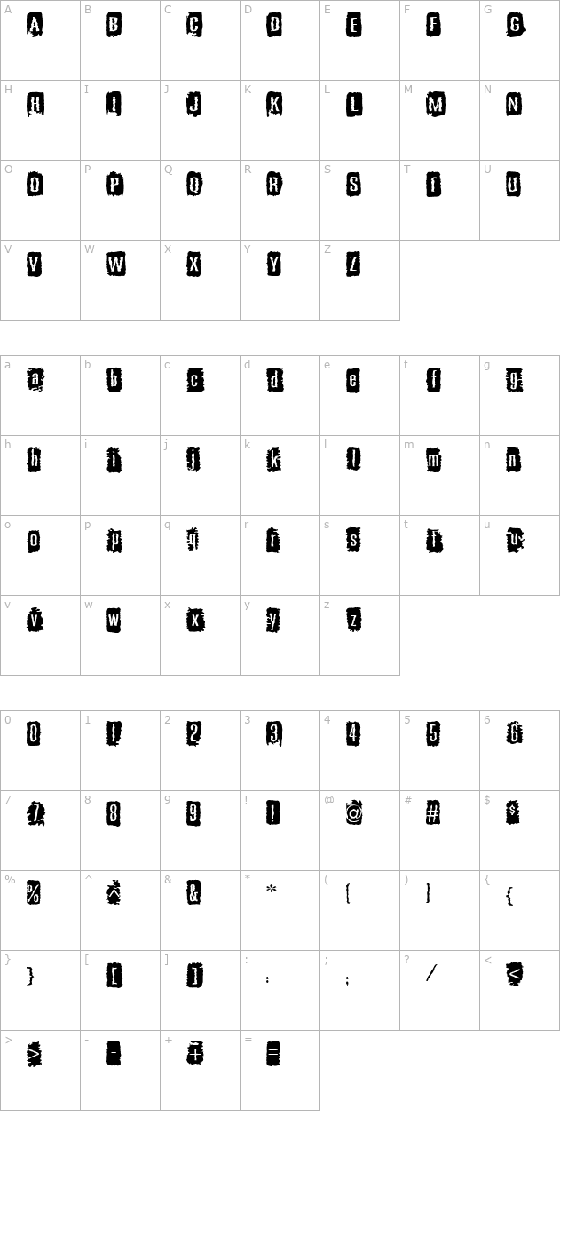 AL Outloud character map