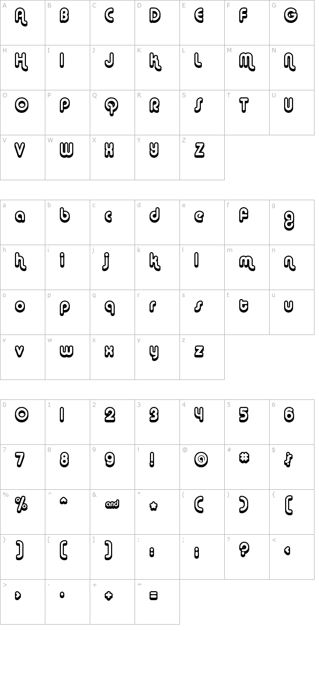 Alba Super character map