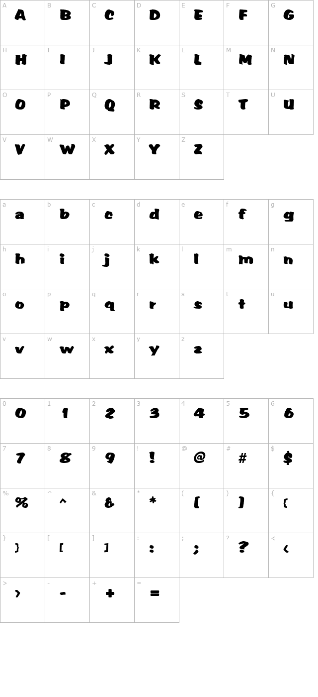 albert-regular character map