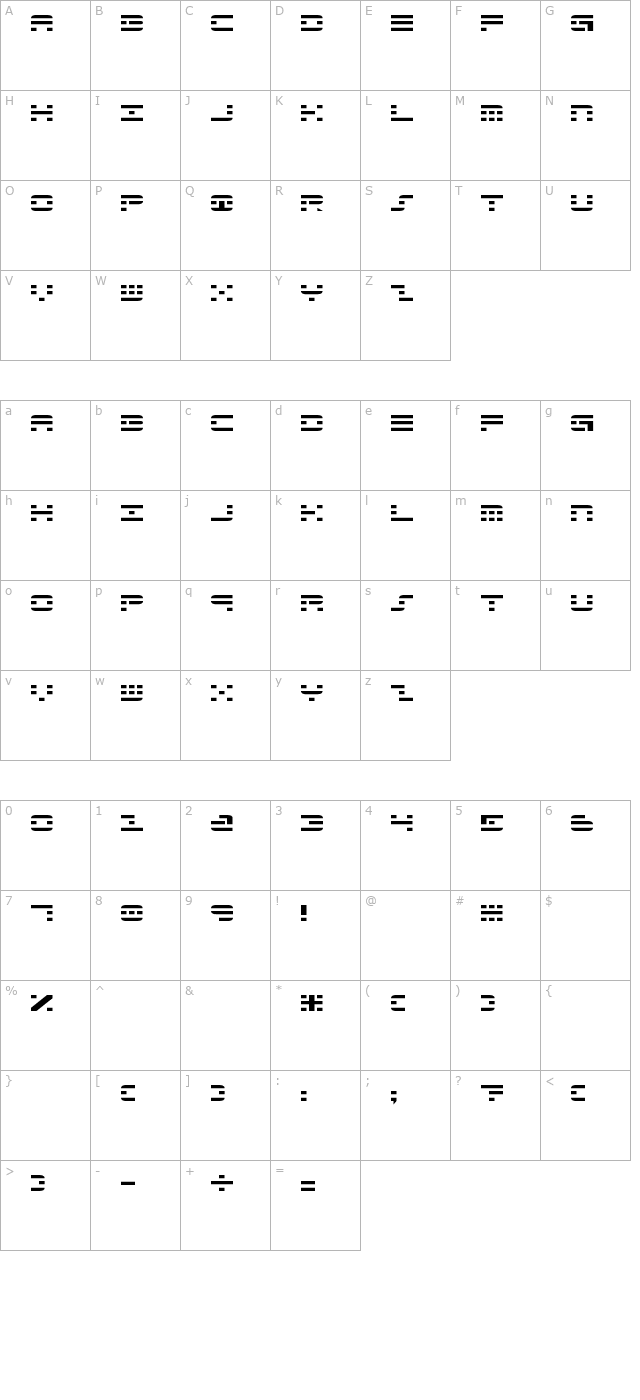 aldos-nova character map