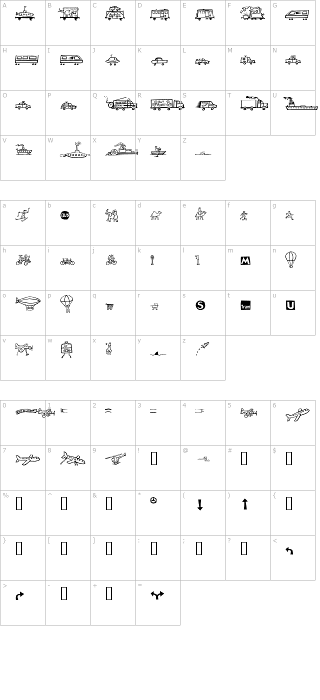 AleTransportLL character map