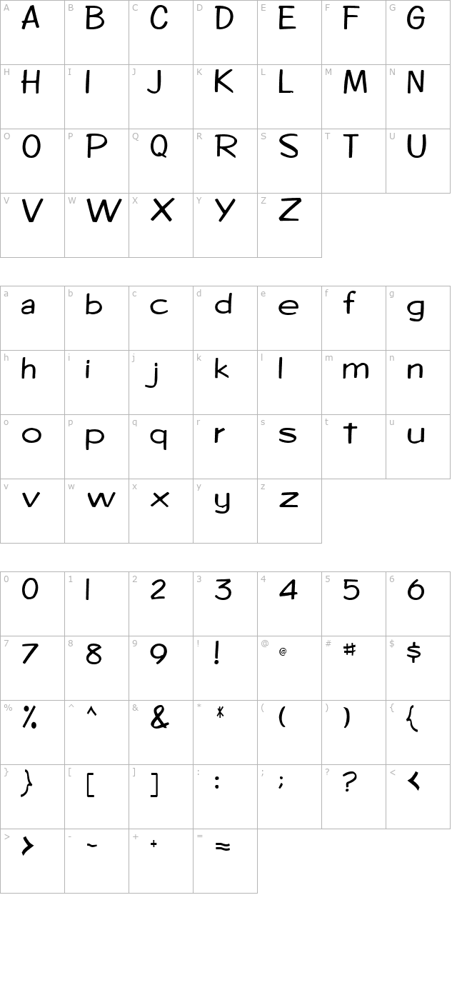 alex-regular-ttstd character map