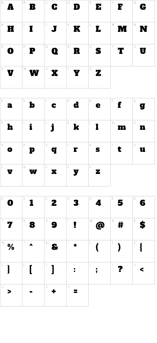 alfa-slab-one character map