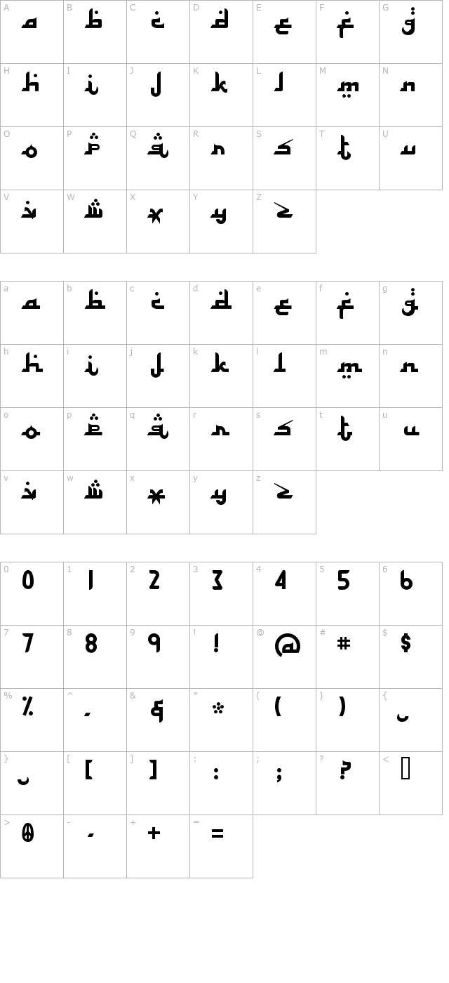 alhambra character map