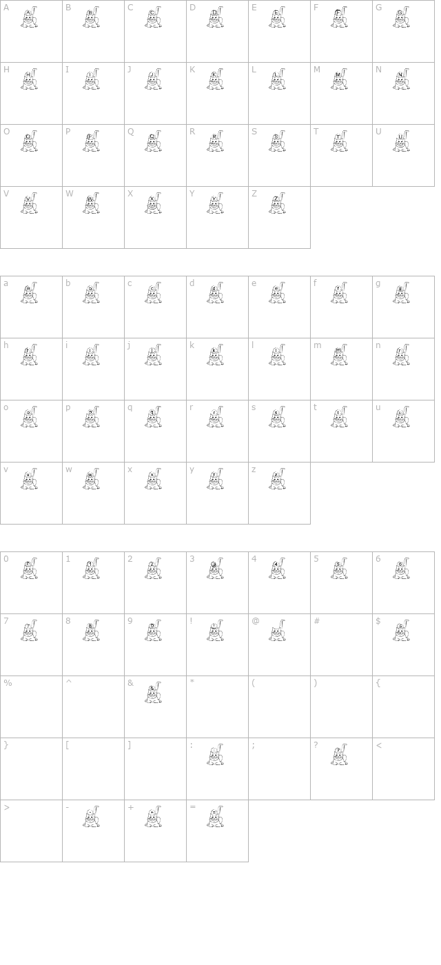 Ali-Cat character map