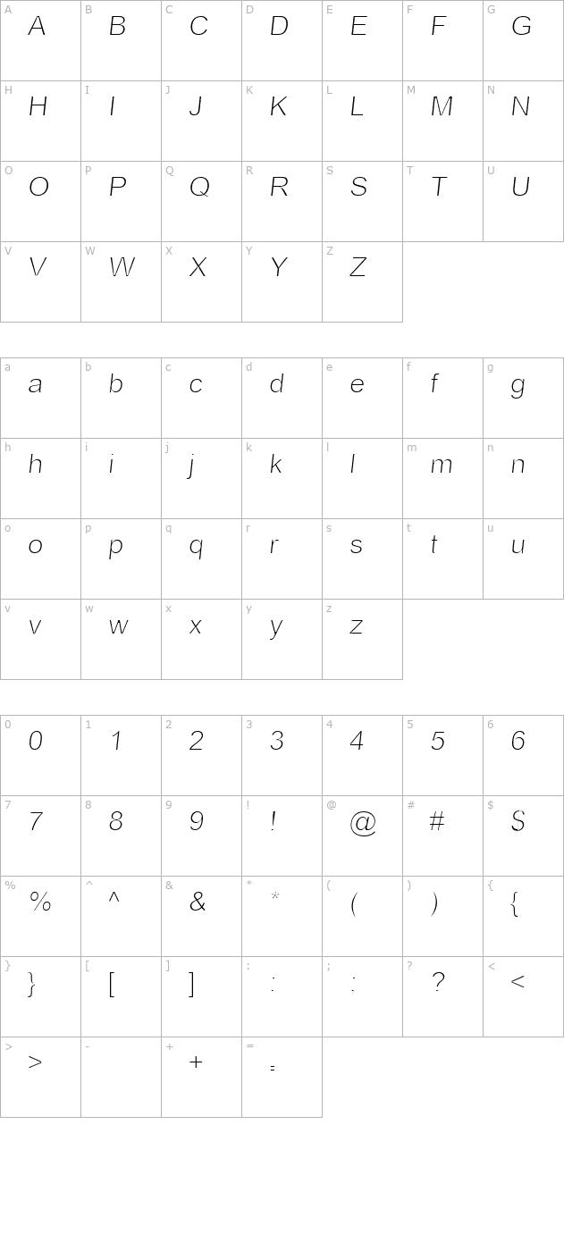 Alice2 Lao Normal character map