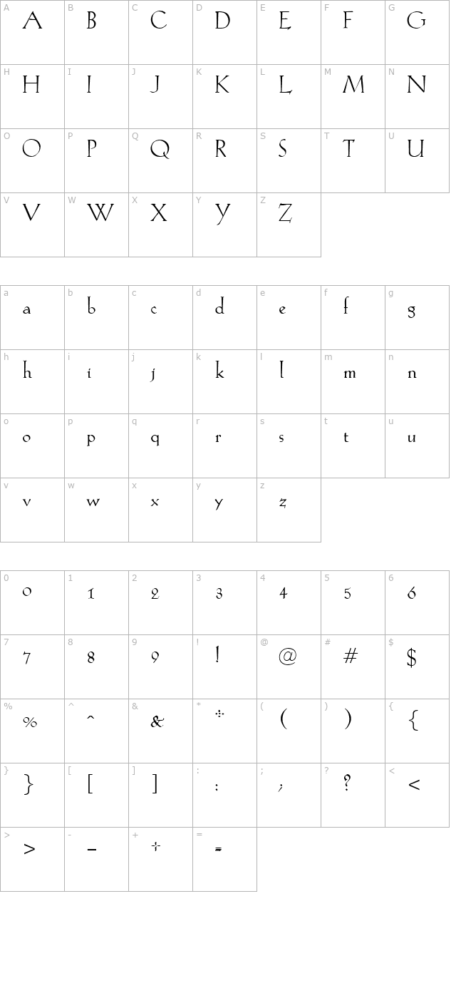 alicelight character map