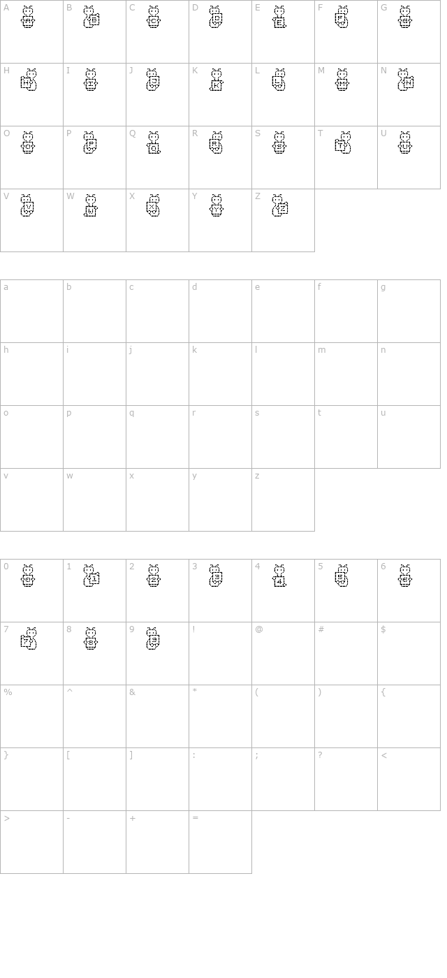 Alien ABC character map