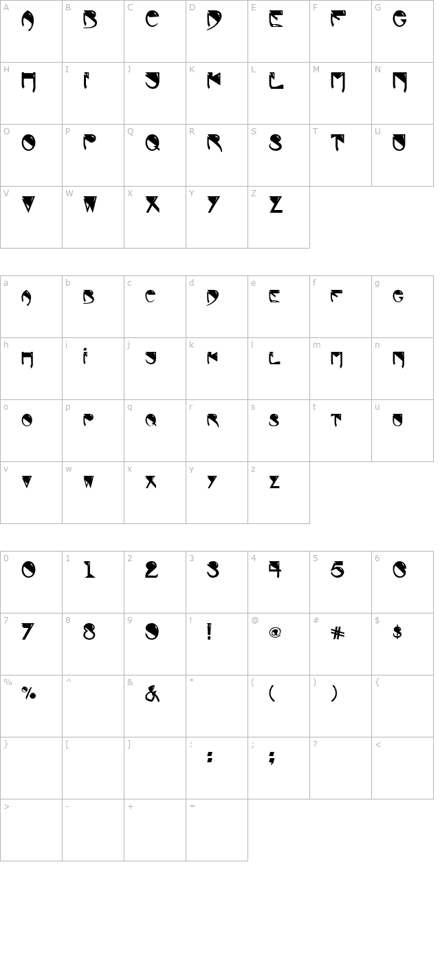 alien-bold-tr character map