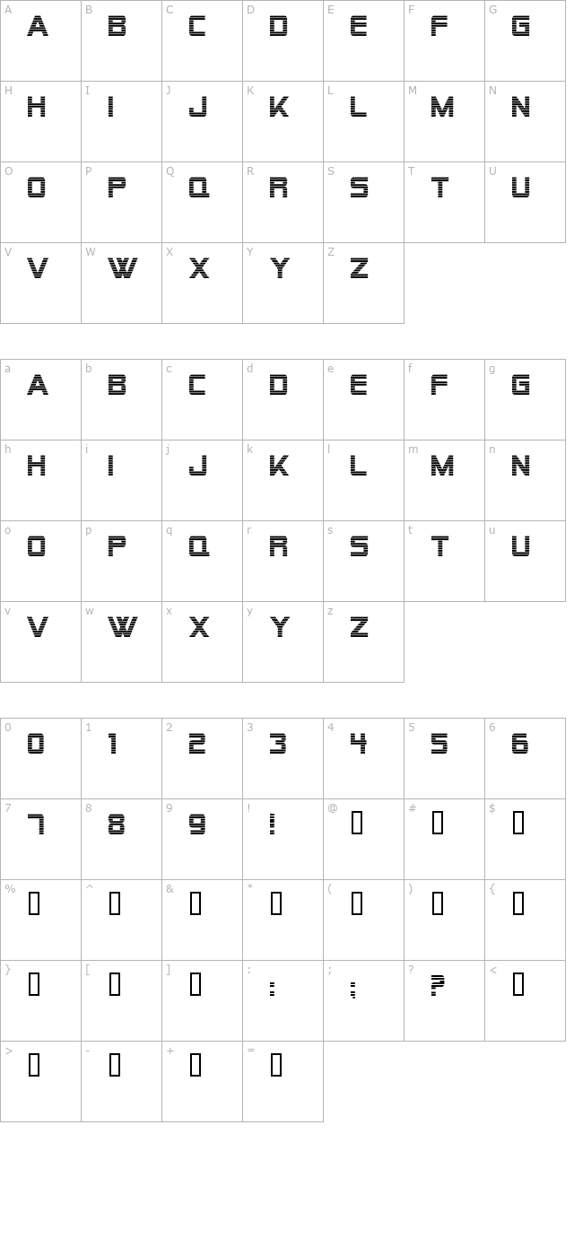 Alien Encounters character map