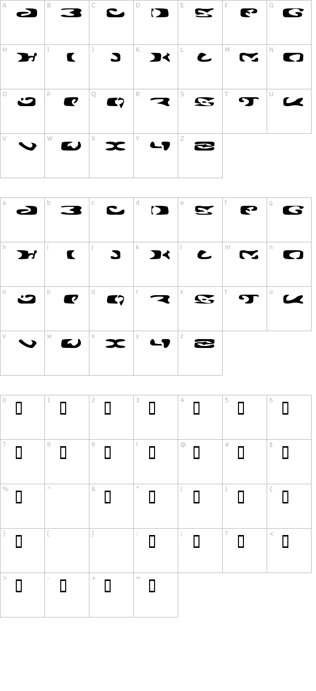 Alien Ghost 2 character map