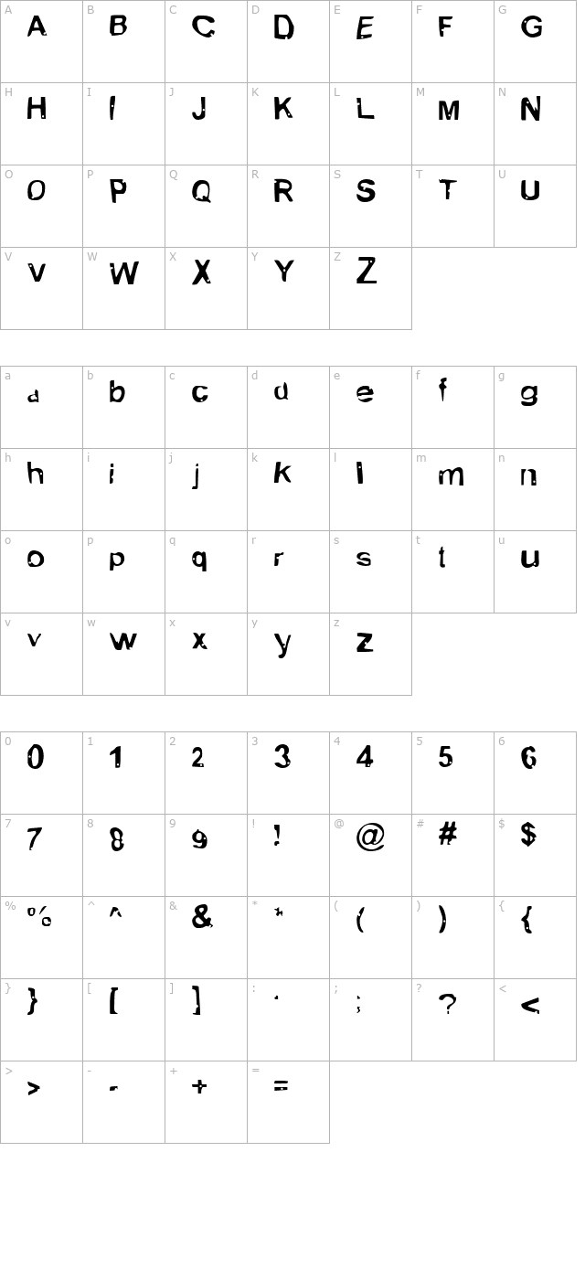 Alien MarksmanRegular character map