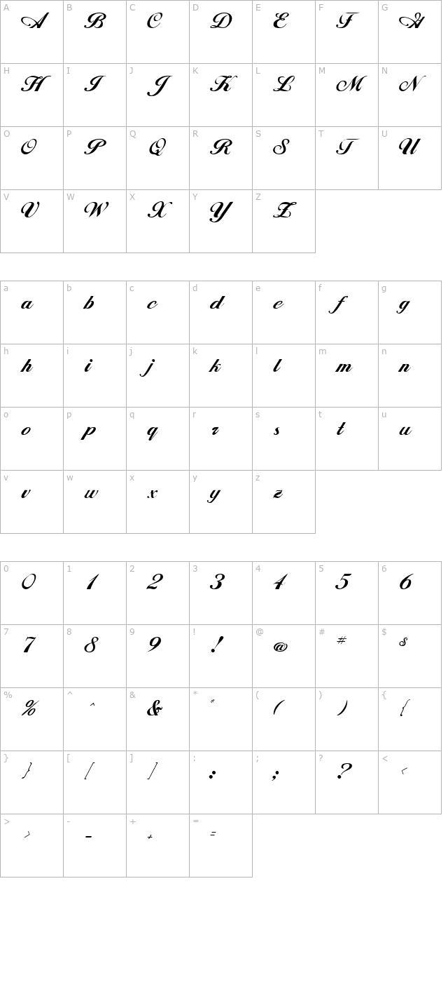 alison-regular character map