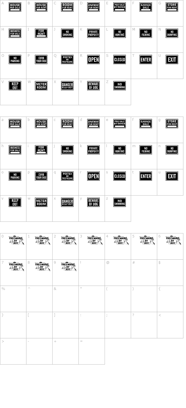 all-purpose-signs-jl character map