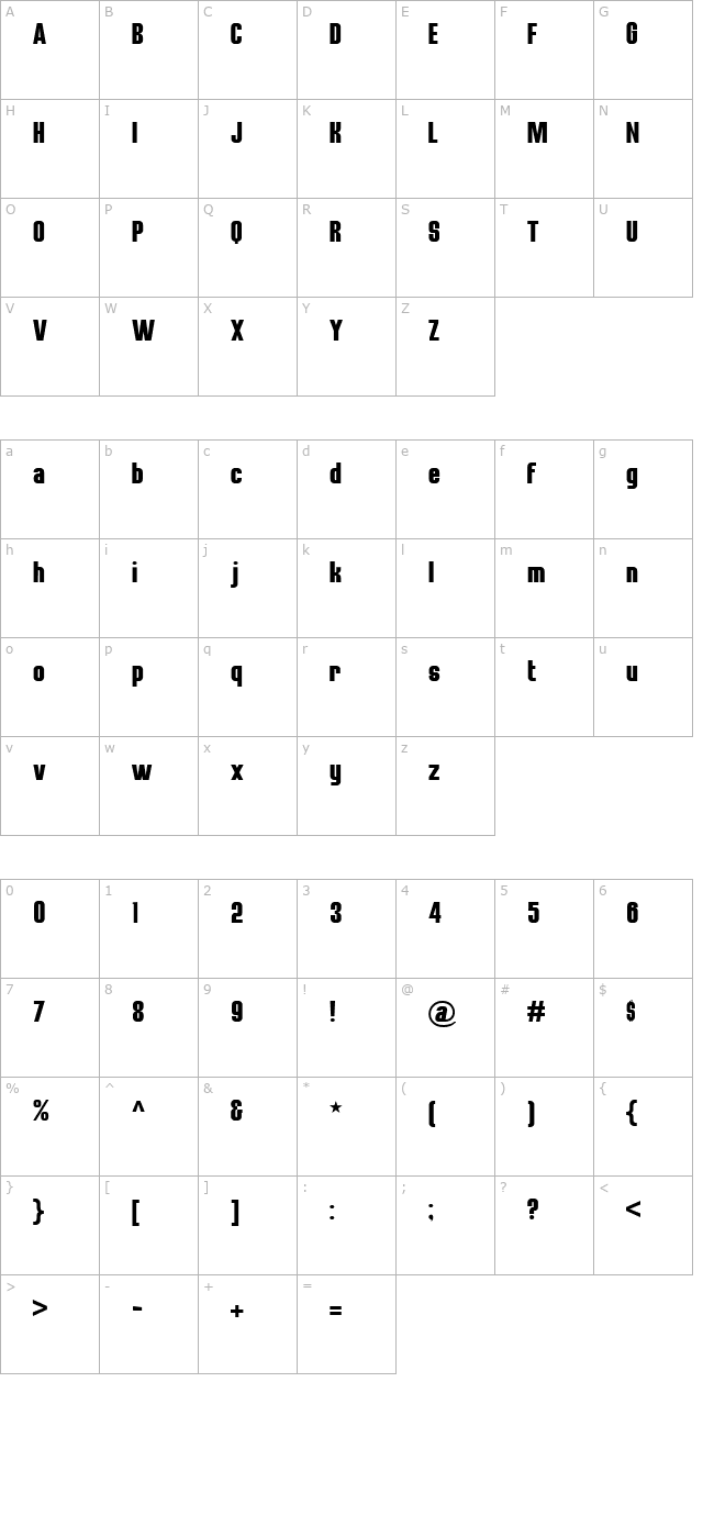 all-star-bv character map