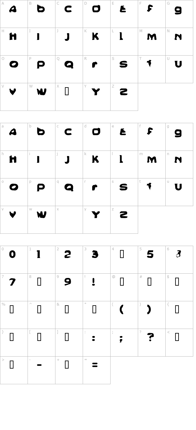 All You Can Eat character map