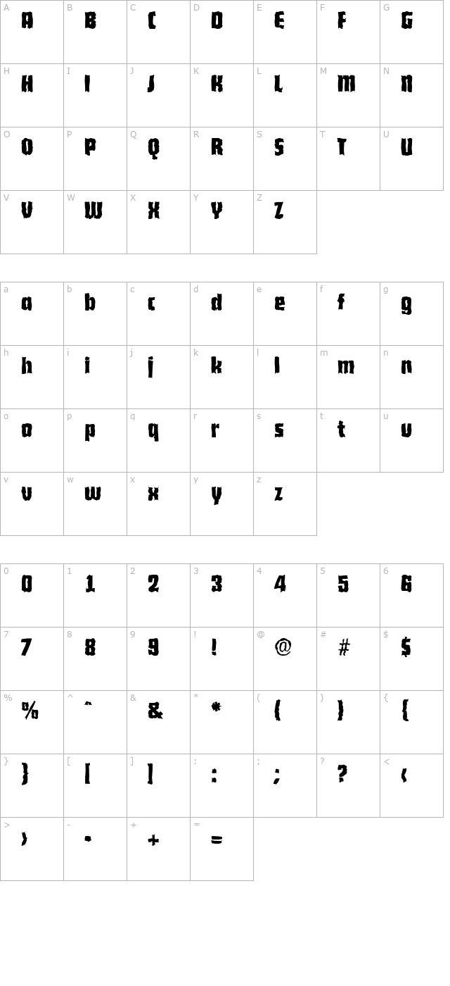 allisonbeckerrandom-bold character map