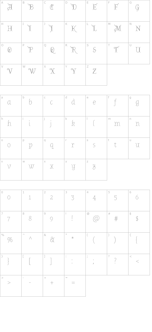 almendra-display character map