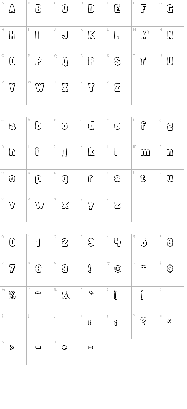 Almonte Slam character map