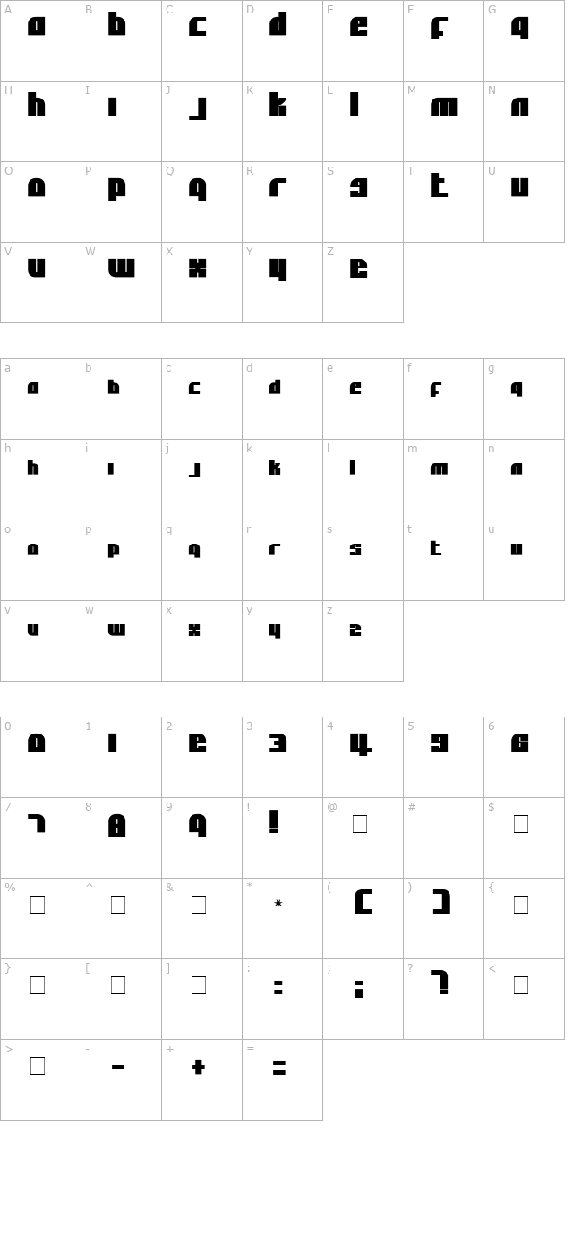 alpha-flight-solid-small-caps character map