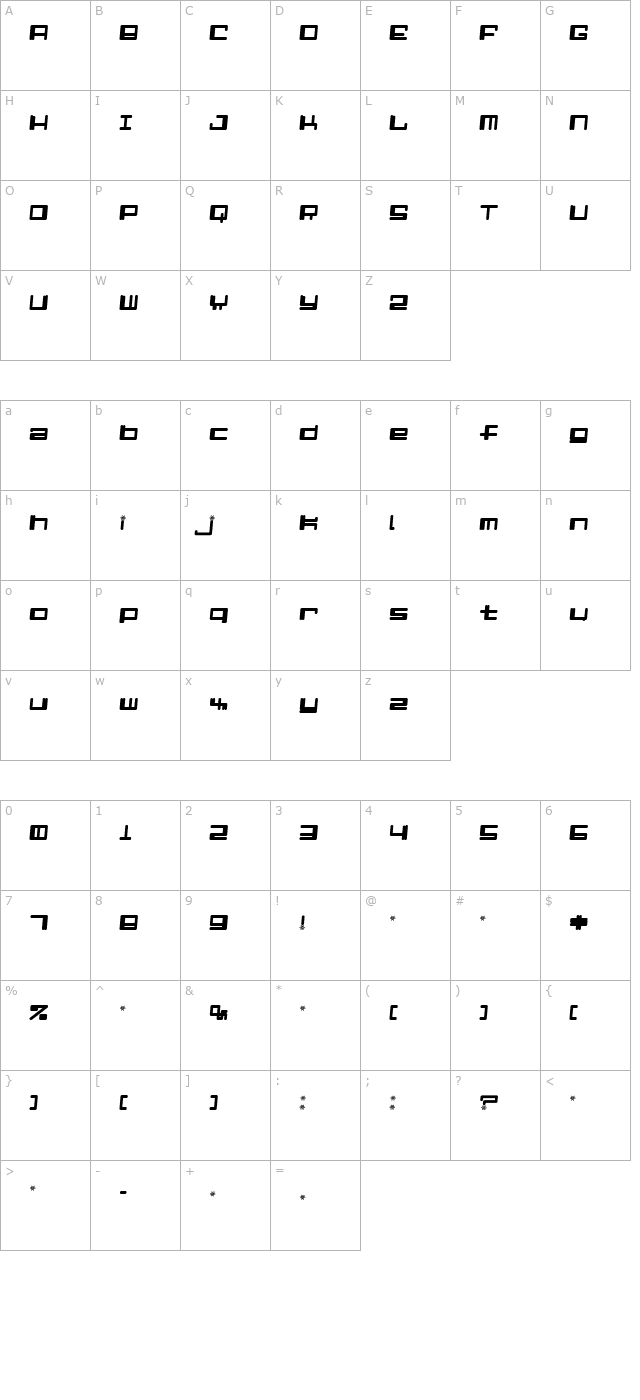 alpha-niner-i character map