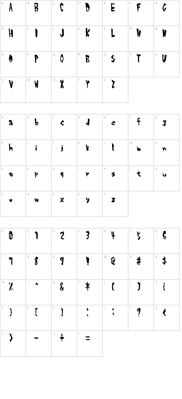 alphabet-1 character map