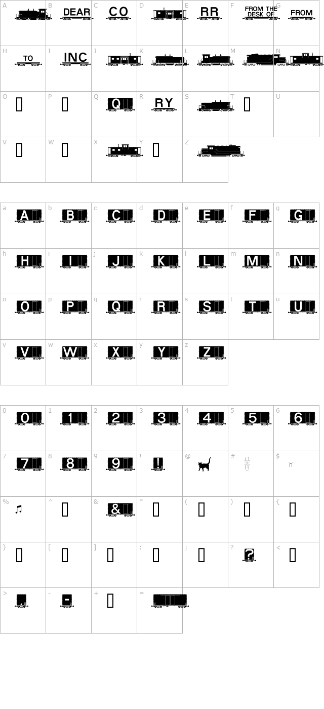 alphabettrain-boxcar character map