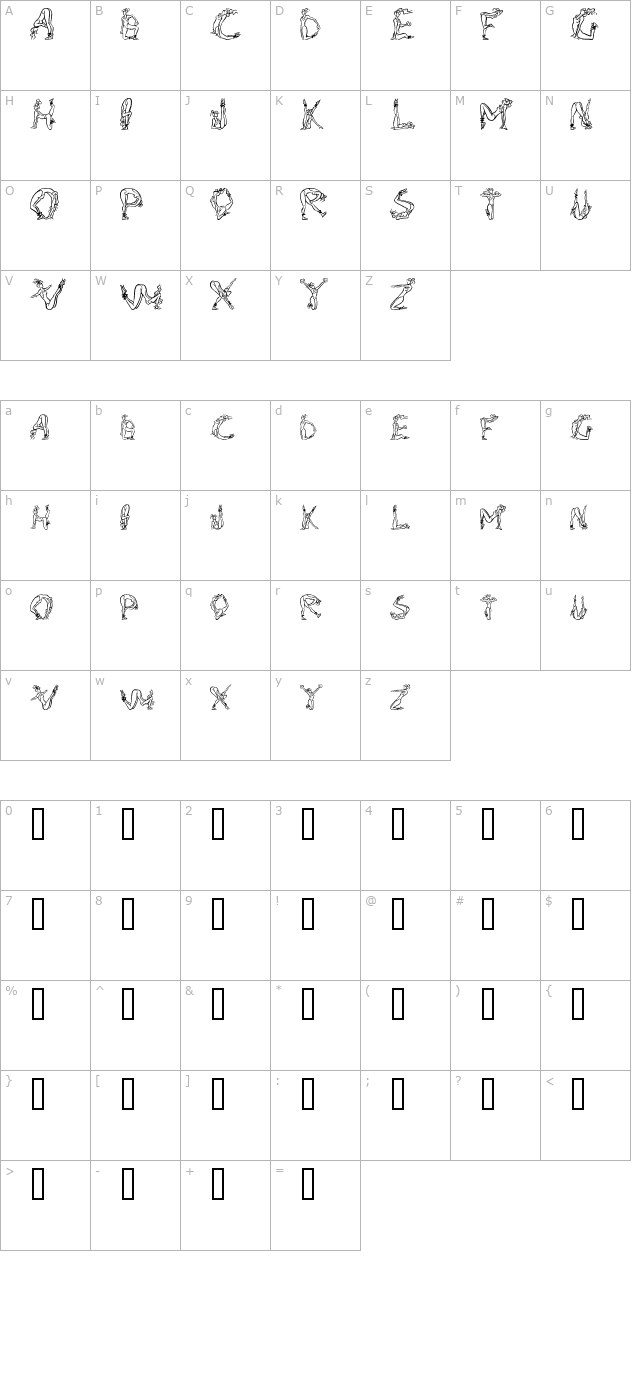 alphafitness character map