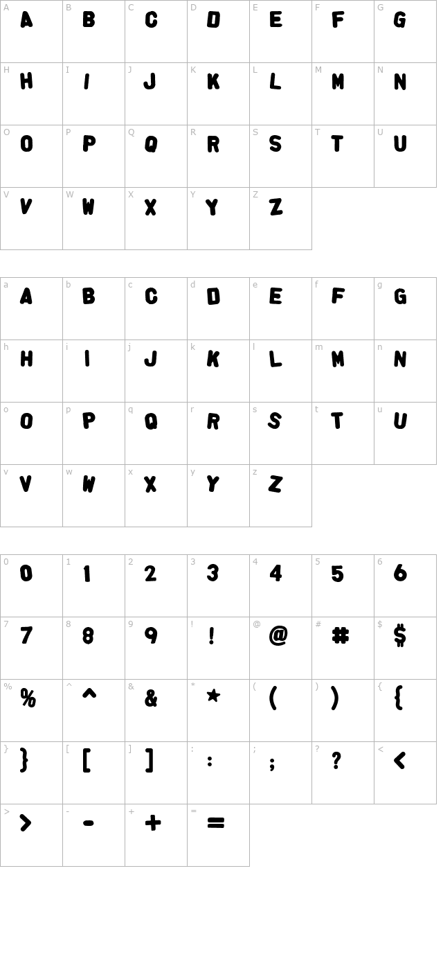 AlphaFridgeMagnetsAllCap character map