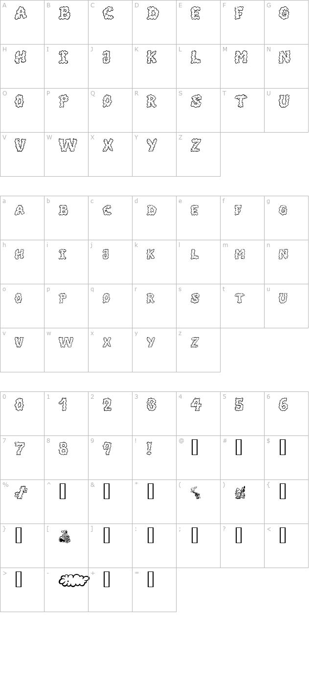 AlphaSmoke character map