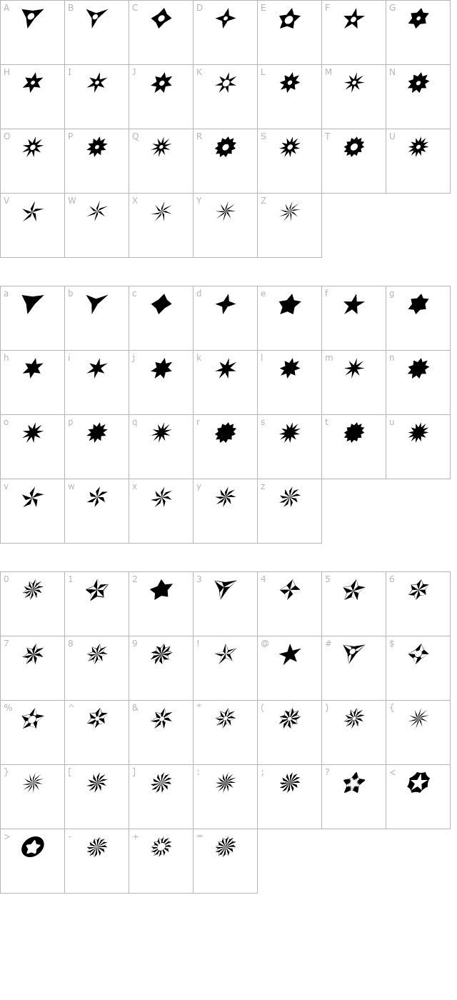 altemusstarsitalic character map