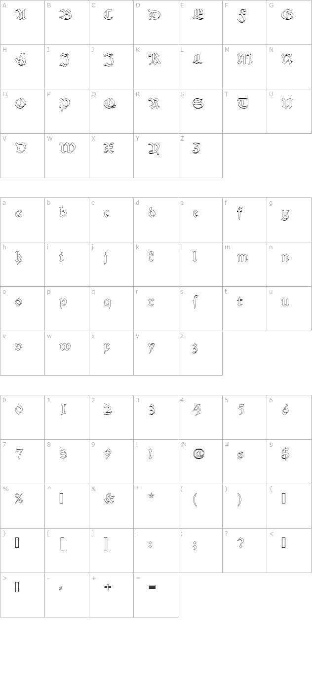 AlteSchDOu1 character map