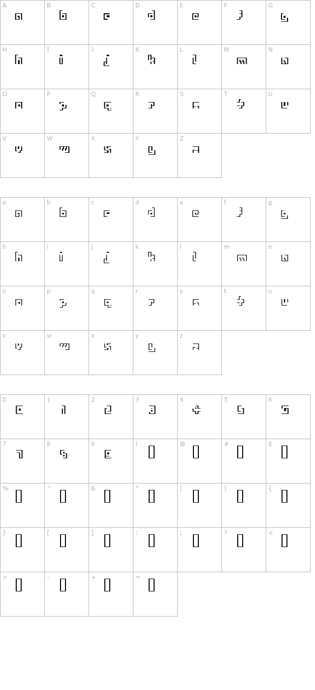 AmazeSSK character map