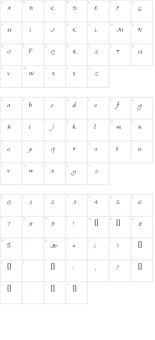 ambientescriptssk character map