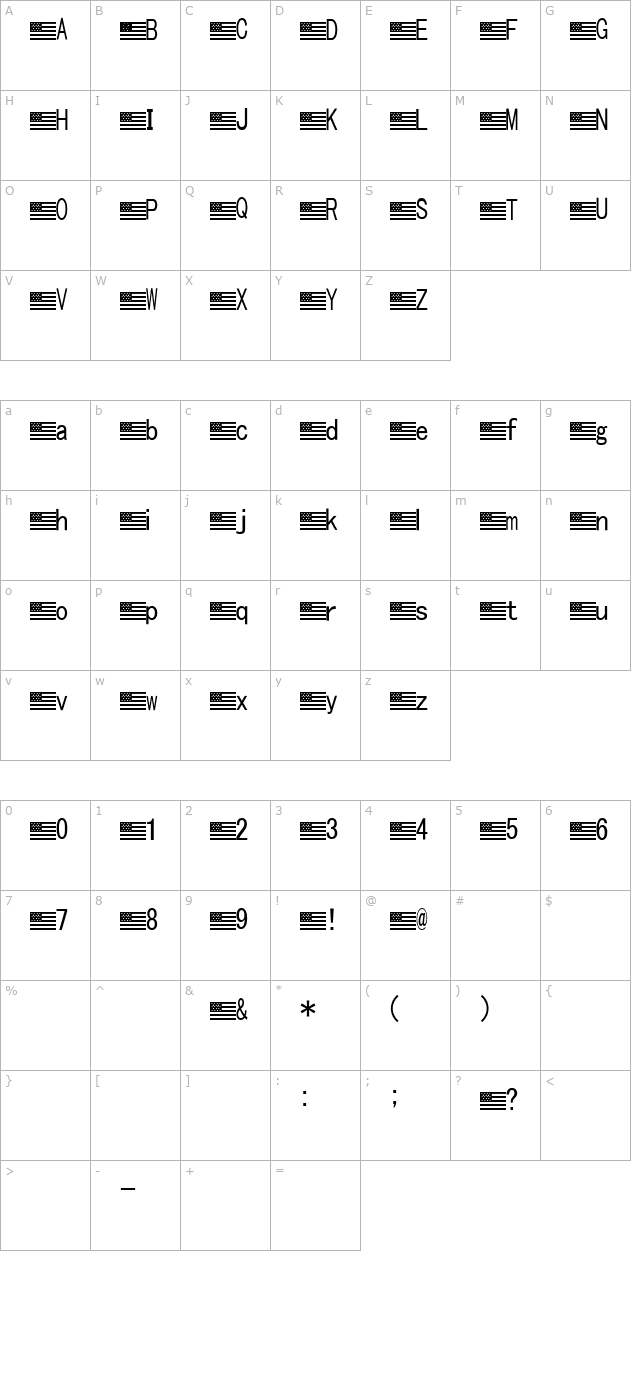 ame-font character map