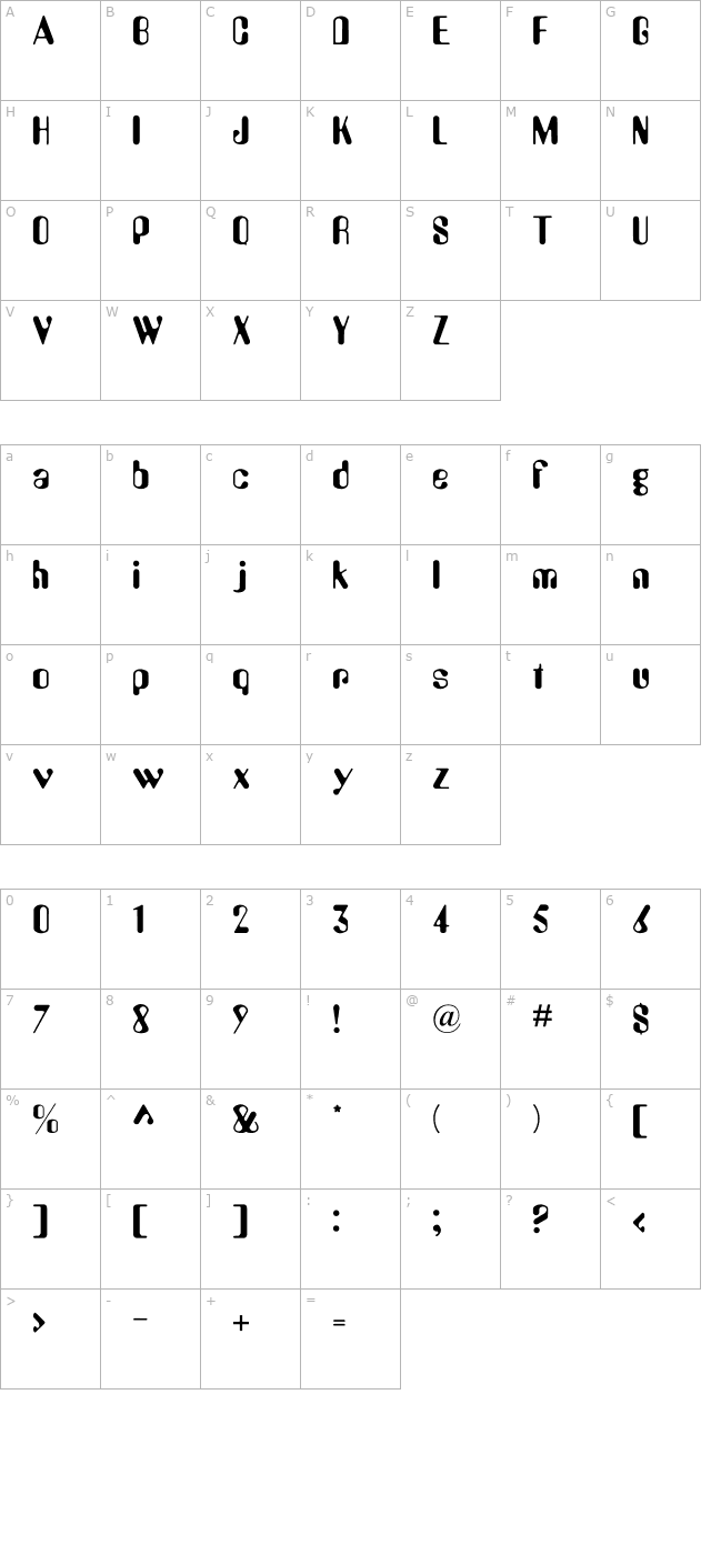 amelia-normal character map