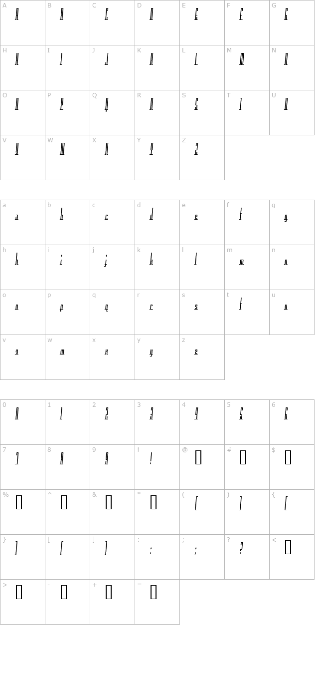 americana-dreams-condensed character map