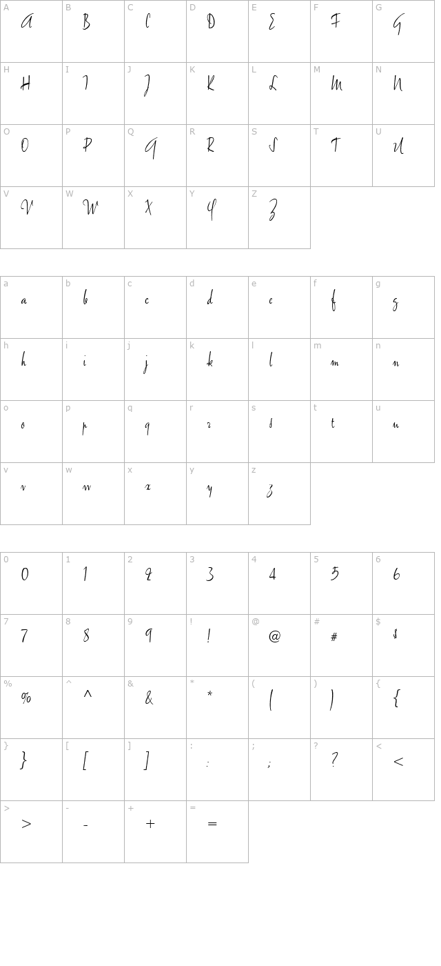 amethyst-script character map