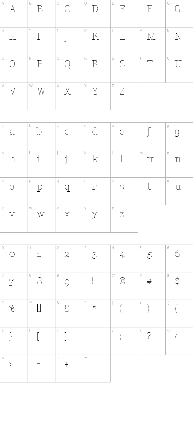 AmintaLight character map