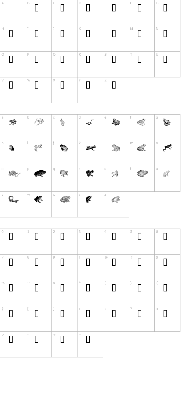 AmphibiPrint character map