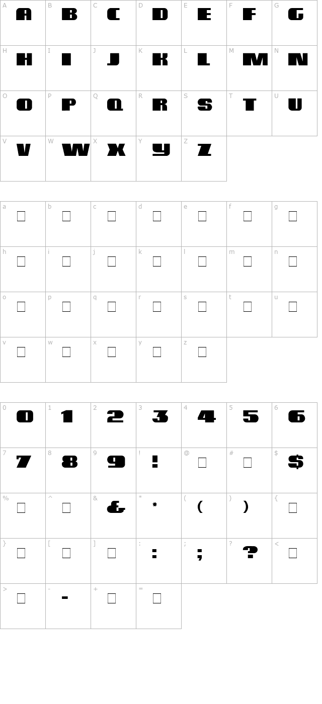 Amplio Display Caps SSi character map