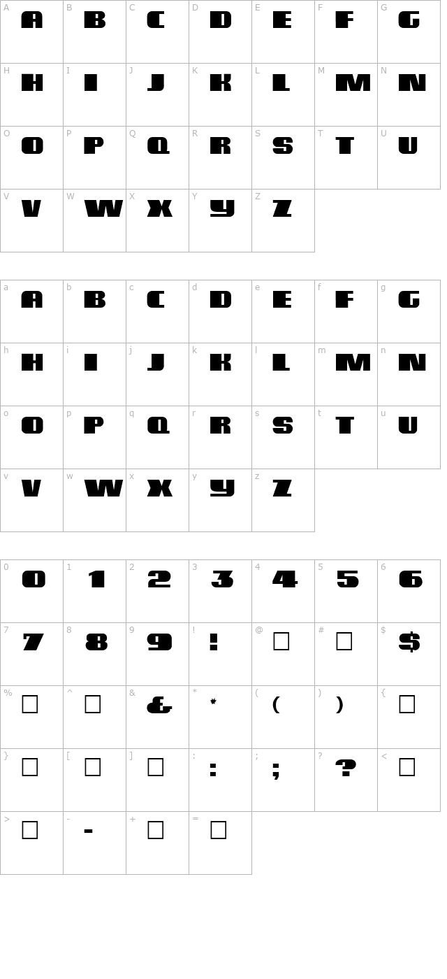 ampliodisplaycapsssk-regular character map