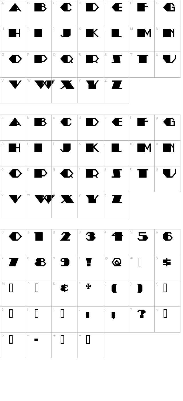 AmstelHeavyNF character map