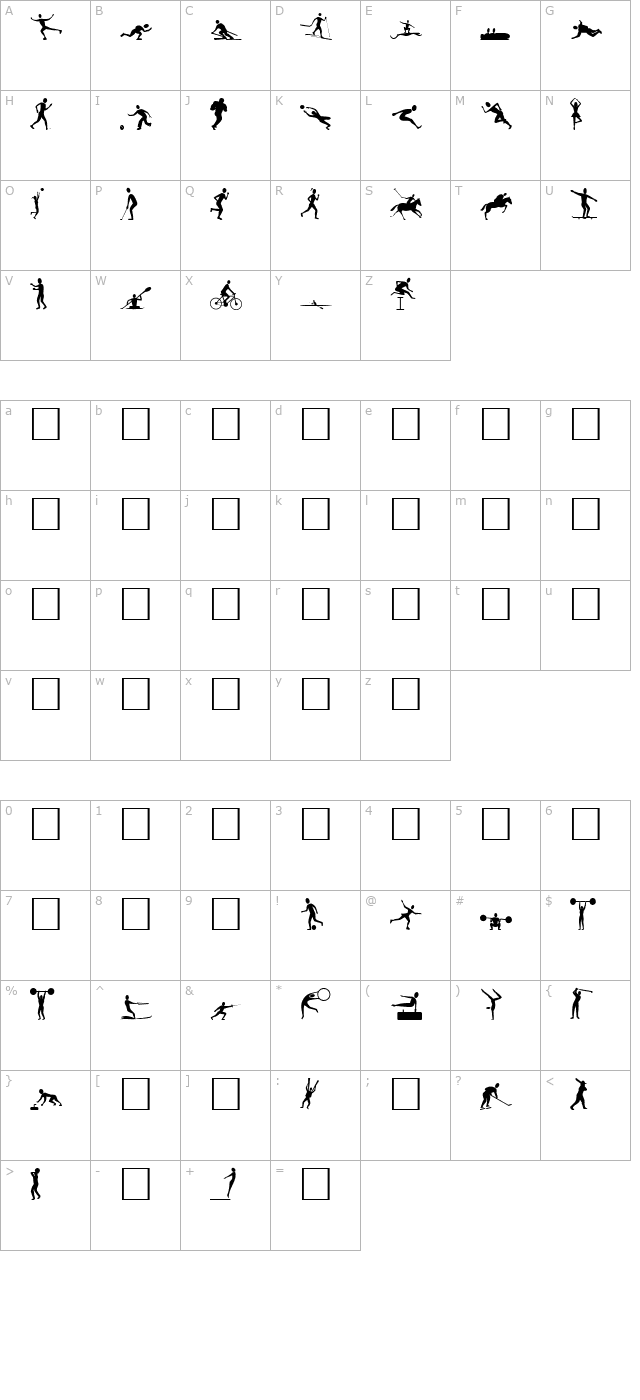 AMURfont Regular character map