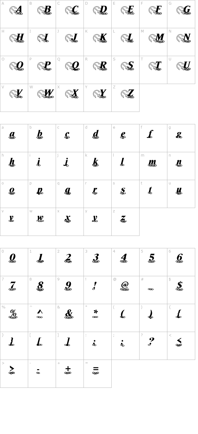 Anchor Becker character map