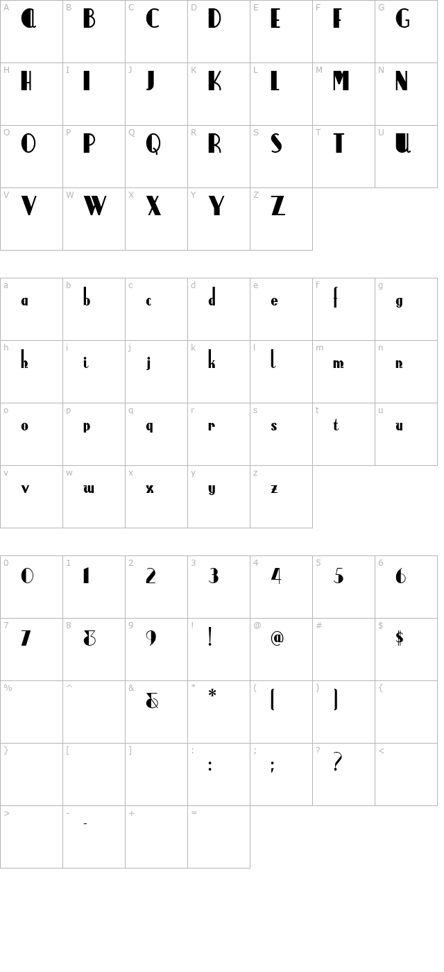 anchorsteamnf character map