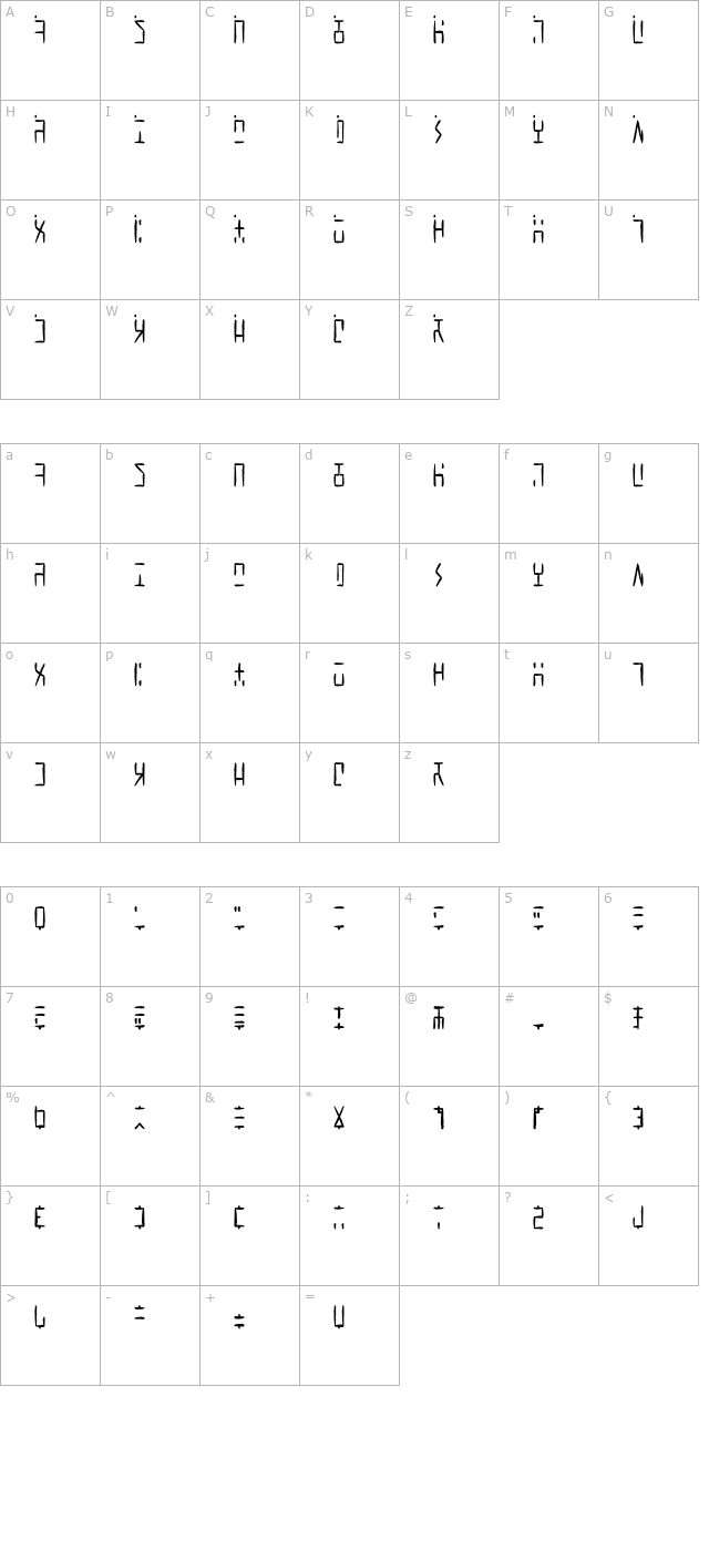 Ancient G Written character map