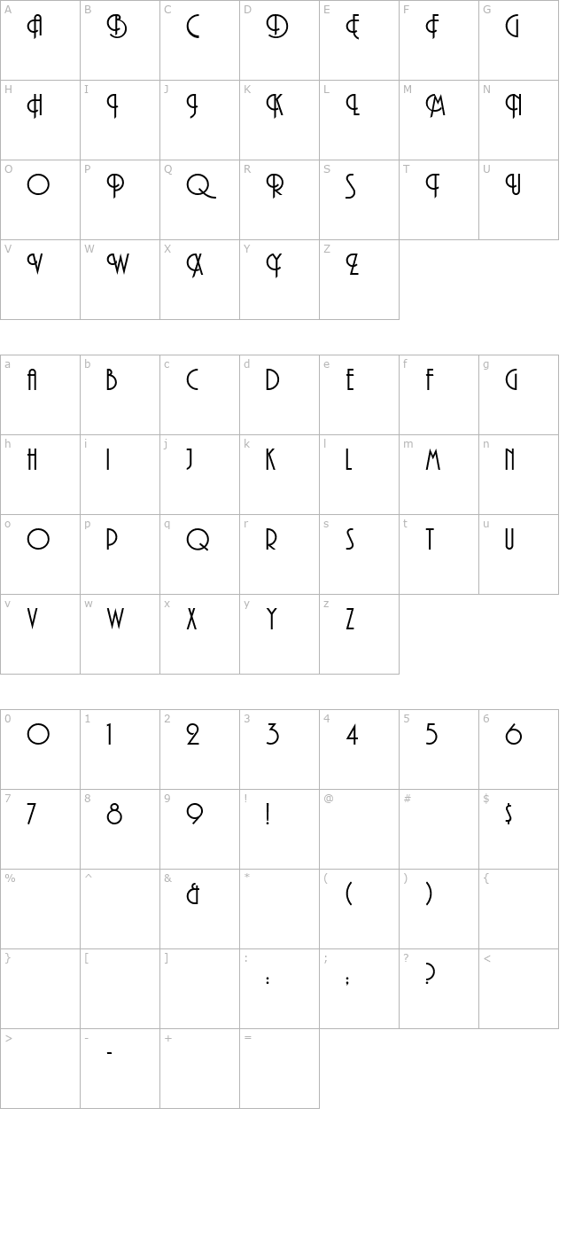 AndesitePlain character map