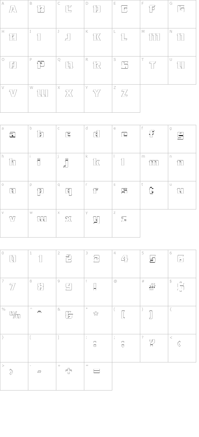 andreabeckeroutline character map