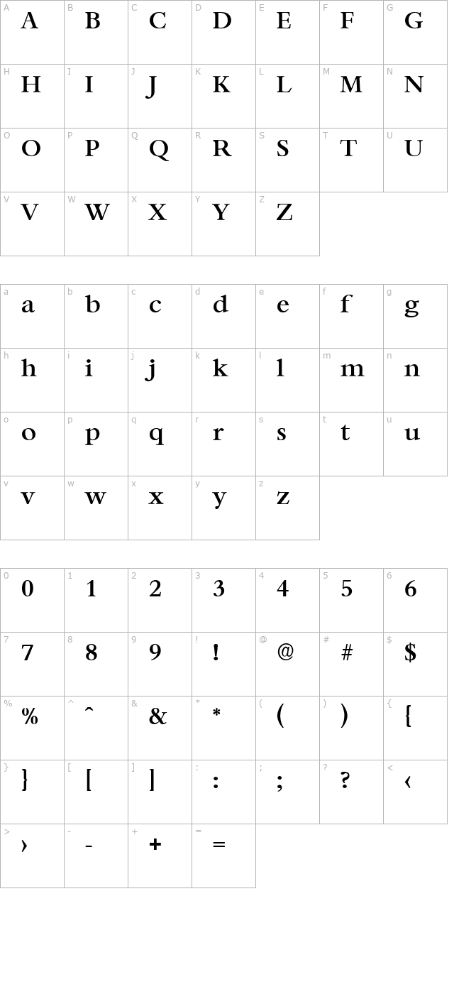 AndrewBecker-Medium character map